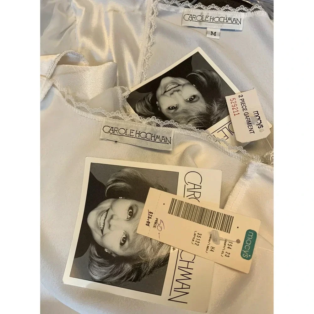 Vintage Peignoir Set Camisole & Robe Silky Satin Retro Glam Union Made NEW NOS